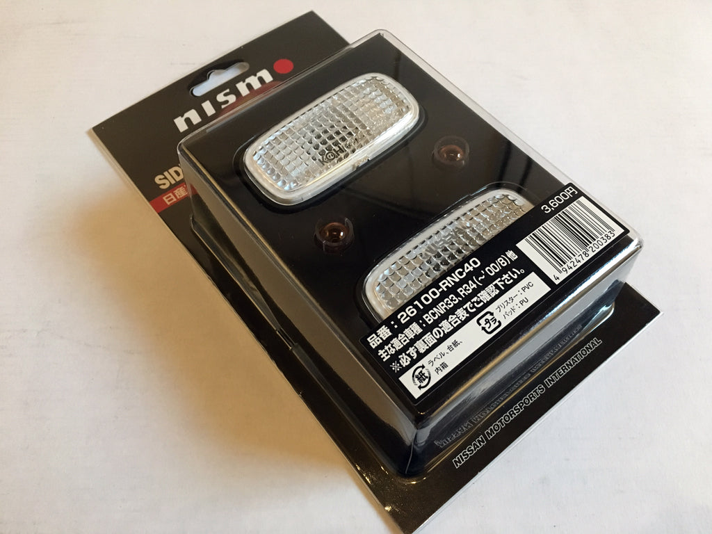 NISMO SIDE INDICATORS - NISSAN R33 GTR, R34 SKYLINE (~8/00) & C34 STAGEA (CLEAR)