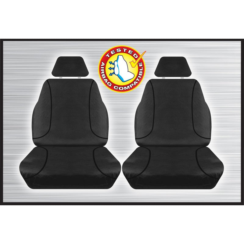 Tradies Black Canvas Front Seat Cover Pair - Hilux SR & SR5