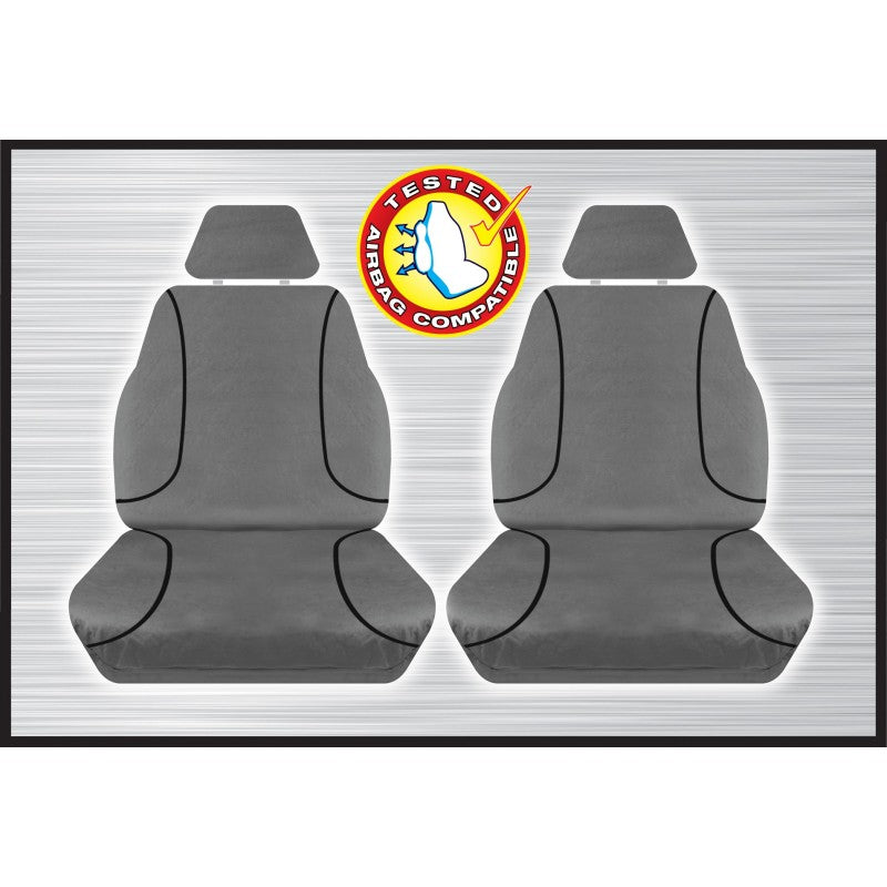 Tradies Grey Canvas Front Seats Cover Pair - Hilux SR & SR5