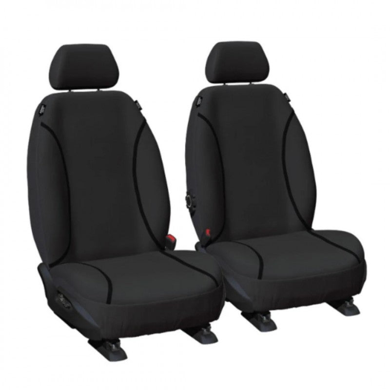 Tradies Canvas Seat Cover Pair Black Mitsu Triton 2015 - Current