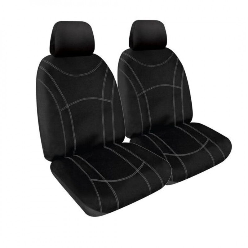 Tradies Black Canvas Front Seat Pair Amarok 2011-2022