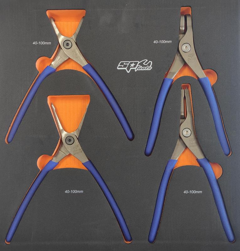 SP TOOLS 4PC EXTERNAL & INTERNAL CIRCLIP PLIER SET 230MM - EVA FOAM