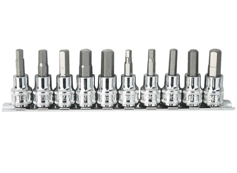 SP TOOLS 1/4"DR & 3/8"DR INHEX SOCKET RAIL SET - 10PC - SAE