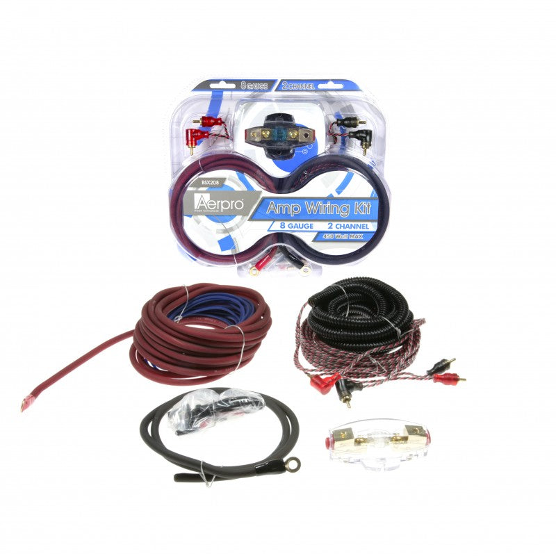 Aerpro Amp Wiring Kit 2 Ch 8G 450W