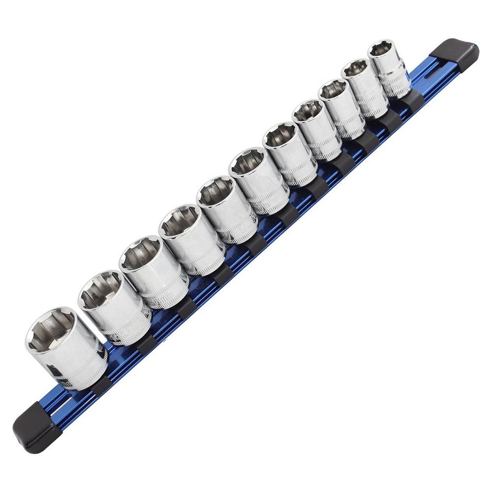 SP TOOLS 1/4"DR 11PC METRIC X-TREME GRIP SOCKET RAIL SET