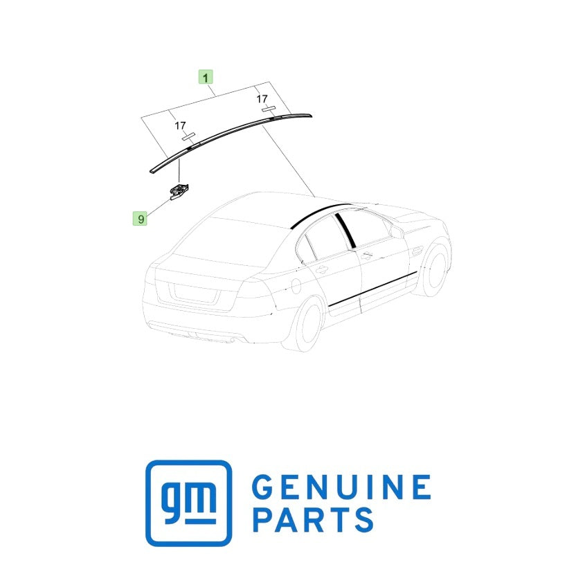 Genuine Holden L/H Roof Moulding - VE Commodore Sedan