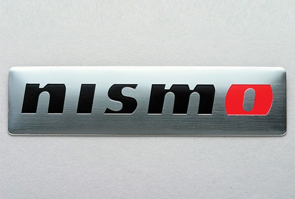 NISMO METAL EMBLEM - SILVER BRUSHED ALUMINIUM (25MM X 100MM)
