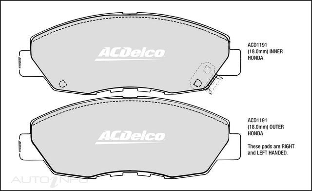 ACDelco Front Brake Pads - Honda Accord, Civic, CRV 1990-2013