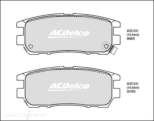 ACDelco Rear Brake Pads - Mitsubishi Delica, Magna, Pajero 1997-2006