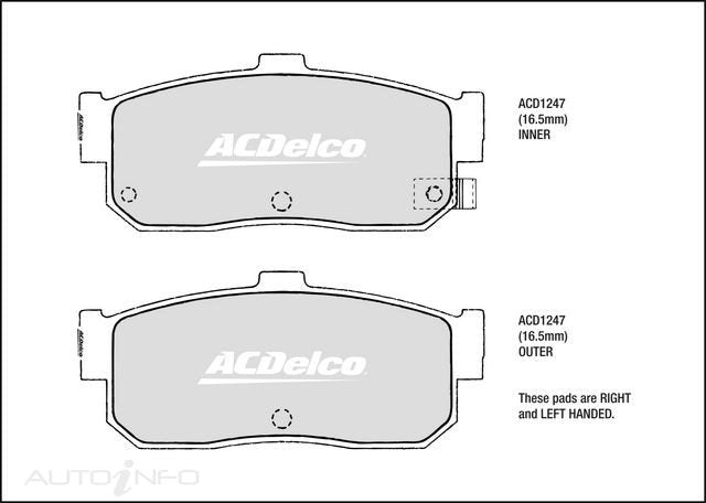 ACDelco Rear Brake Pads - Nissan Bluebird, Maxima, Primera, Pulsar, Tino 1991-2003