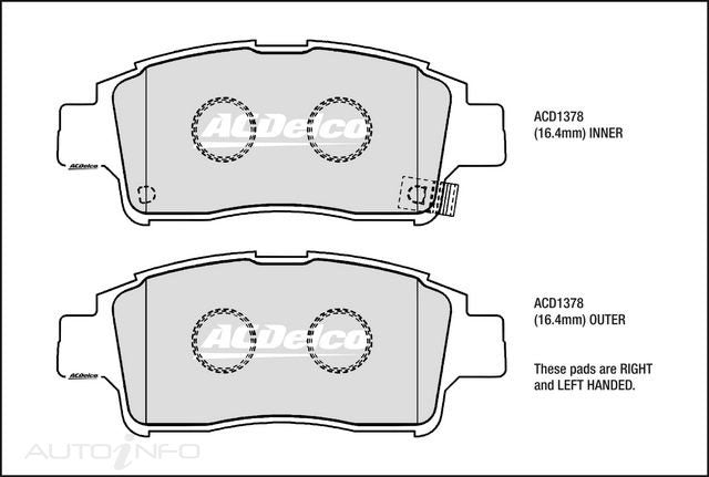 ACDelco Front Brake Pads - Toyota Echo, Platz 1999-2005