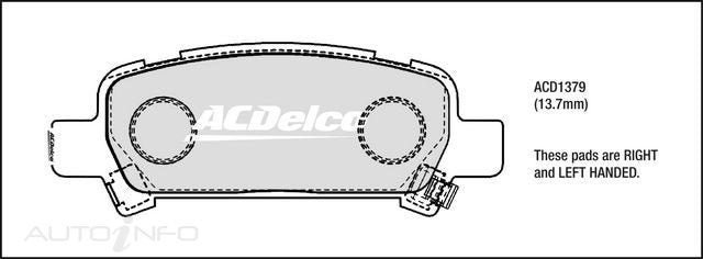 ACDelco Rear Brake Pads - Subaru Forester, Impreza, Legacy, Liberty 1996-2007