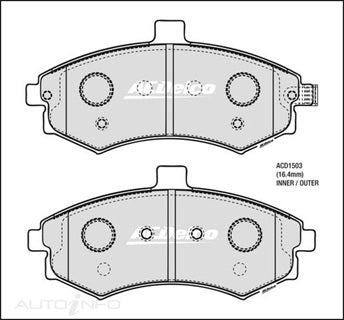 ACDelco Front Brake Pads - Hyundai Elantra 2000-2007