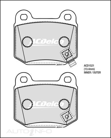 ACDelco Rear Brake Pads - Mitsubishi Lancer Evo / Nissan 350Z, R33 R34 Skyline / Subaru Impreza / Toyota 86
