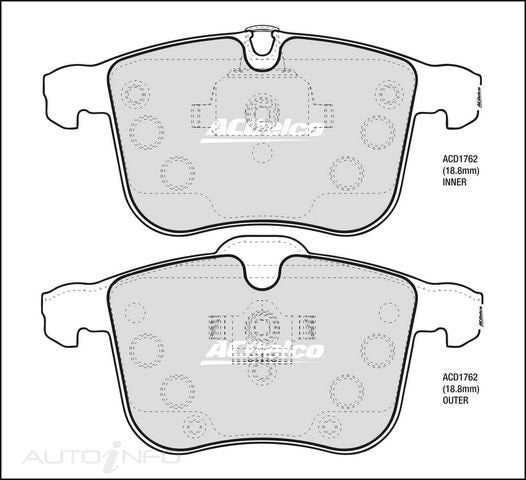 ACDelco Front Brake Pads - Holden Vectra / SAAB 9-3 1998-2012