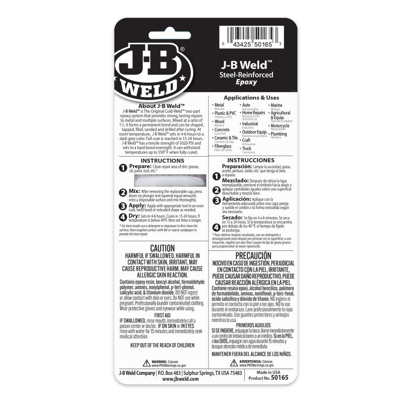 JB Weld Coldweld Dark Grey steel Reinforced Epoxy Syringe 25ML
