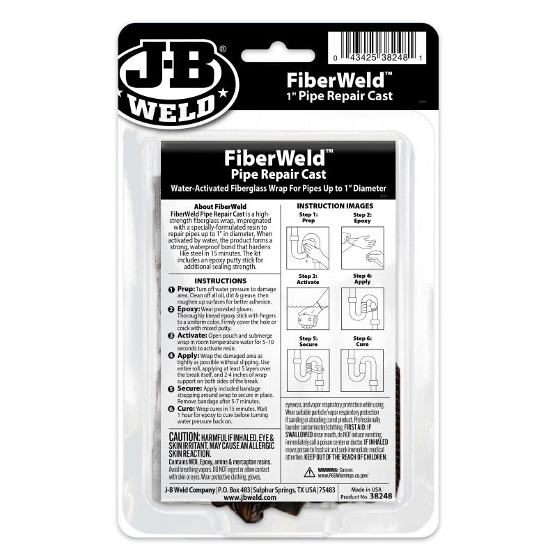 JB Weld Fiberweld 1 Inch Fiberglass Pipe Repair Cast