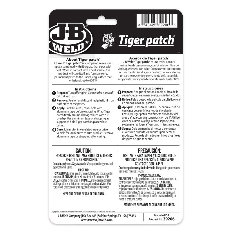 JB Weld Tiger Patch Kit