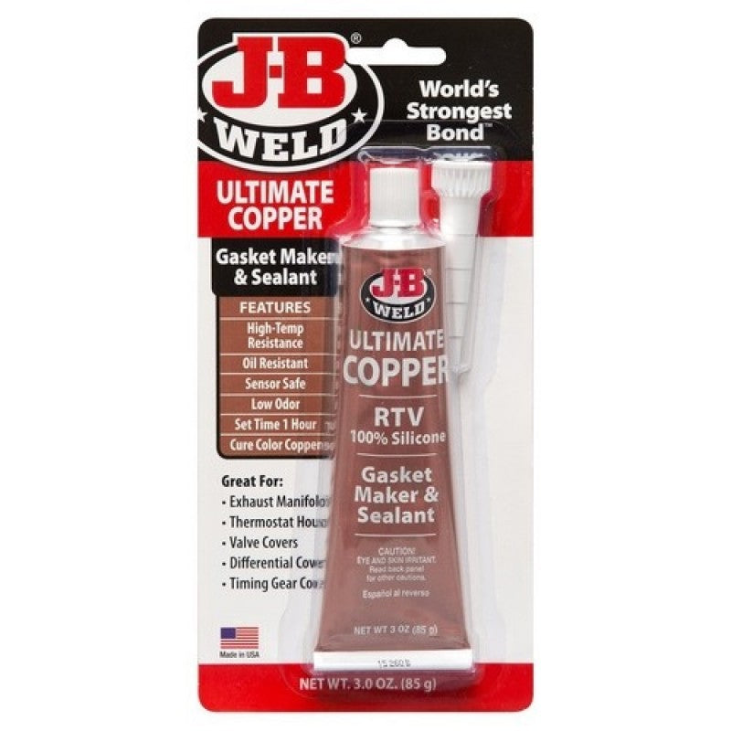 JB Weld Ultimate Copper RTV Silicone Gasket Maker & Sealant 85G Tube