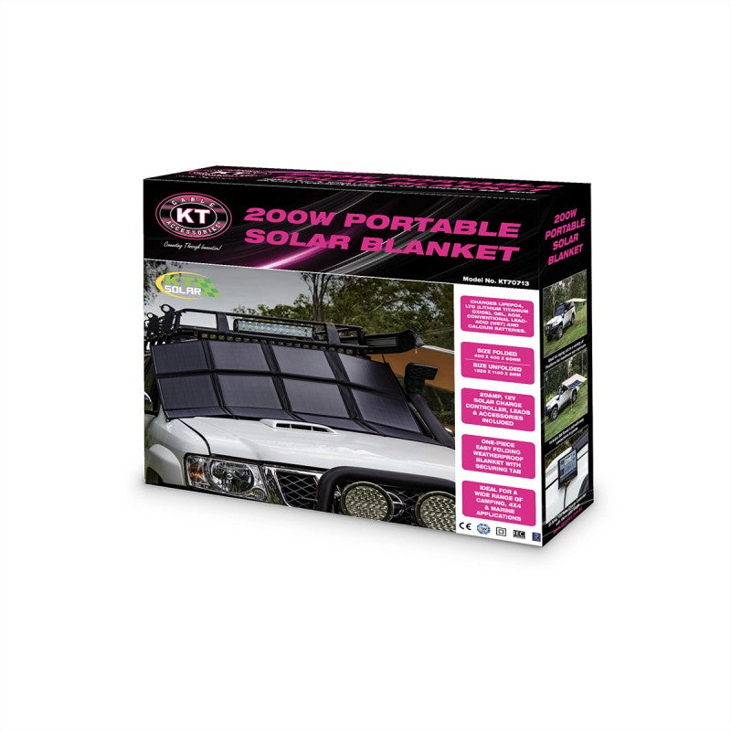 KT 200W 12V Protable Solar Blanket Folding Kit