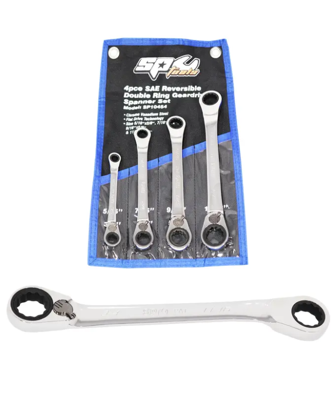 SP Tools Double Ring Gear Drive Spanner Set - 15° Offset - SAE - 4pc