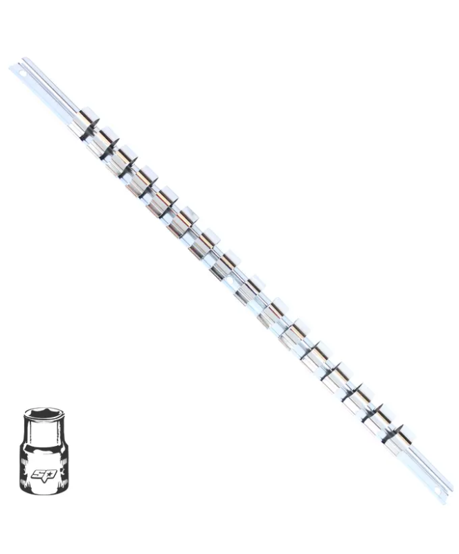 SP Tools Socket Rail Only - Clip On, Sizes: 3/8"Dr - 16pc