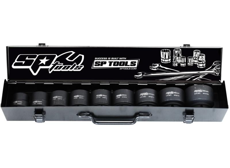 SP Tools 1"Dr Impact Socket Set - 6pt Metric - 9pc