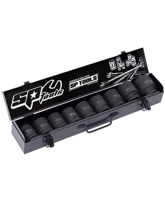 SP Tools 1"Dr Impact Socket Set - 6pt Metric - 9pc