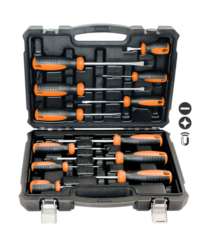 SP Tools Premium Screwdriver Set in X-Case - Heavy Duty - 12pc