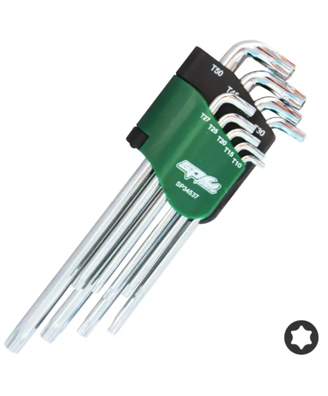 SP Tools Key Set - Stubby - Tamper Proof Torx - Colour Coded (GREEN) - 9pc
