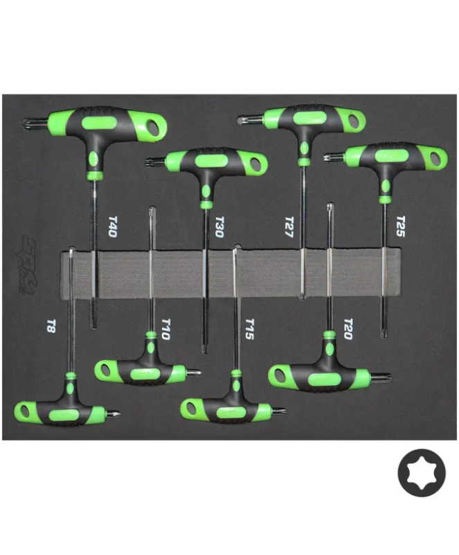 SP Tools T-Handle Hex Key Set - Torx - 8pc - Housed in EVA FOAM