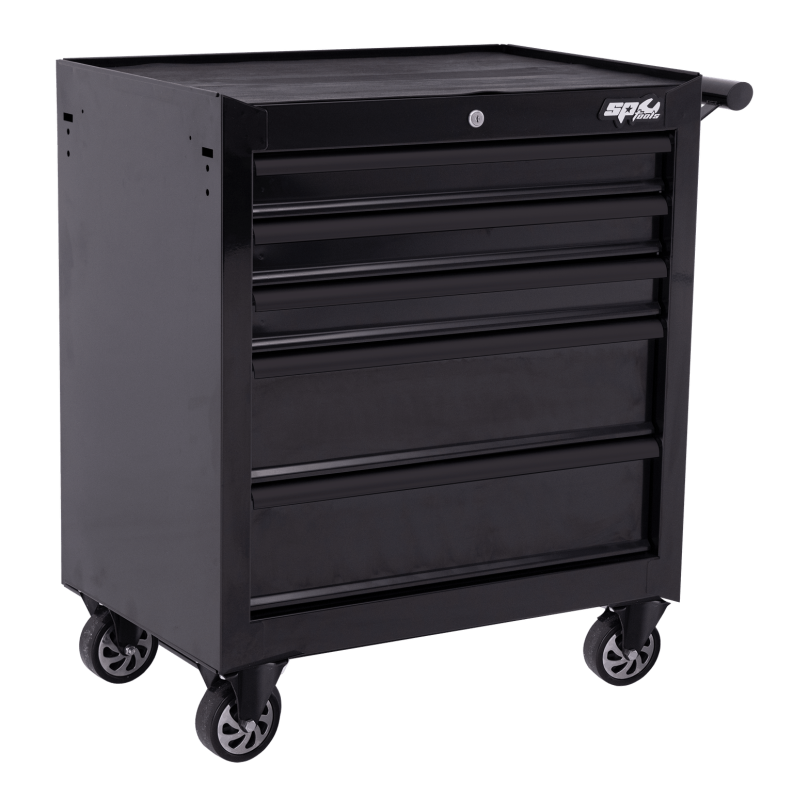 SP Tools Custom Series Roller Cabinet - 5 Drawer - Black/Black