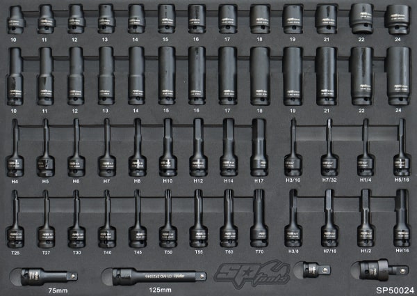 SP Tools EVA Tool Kit 56pc 1/2"Dr Impact Set