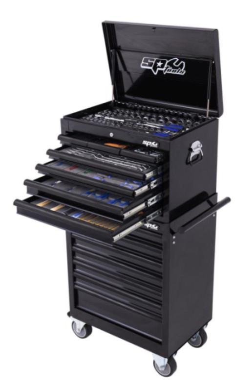 SP TOOLS CUSTOM SERIES TOOL KIT - 401PC - METRIC/SAE - NZ BLACK/BLACK - (FOAMED)