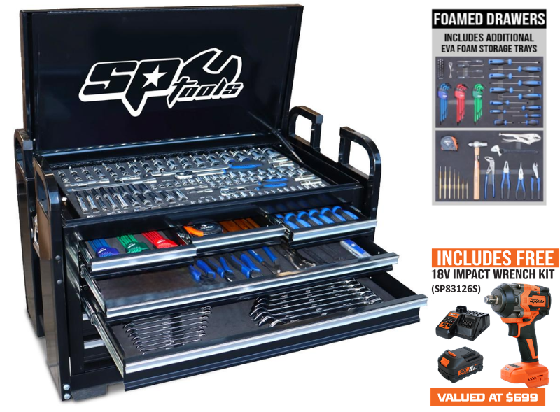 SP Tools Off Road Series - Field Service Toolkit - 250PC - Metric/SAE - White/Black - FOAMEDE/BLACK - FOAMED
