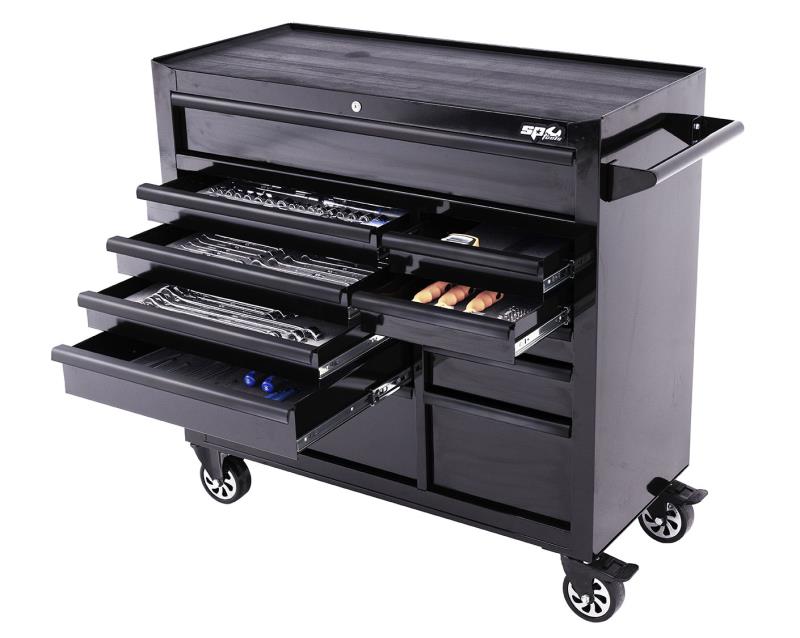 SP TOOLS CUSTOM SERIES ROLLER CABINET TOOL KIT - 406PC - METRIC/SAE - BLK/BLK - FOAMED