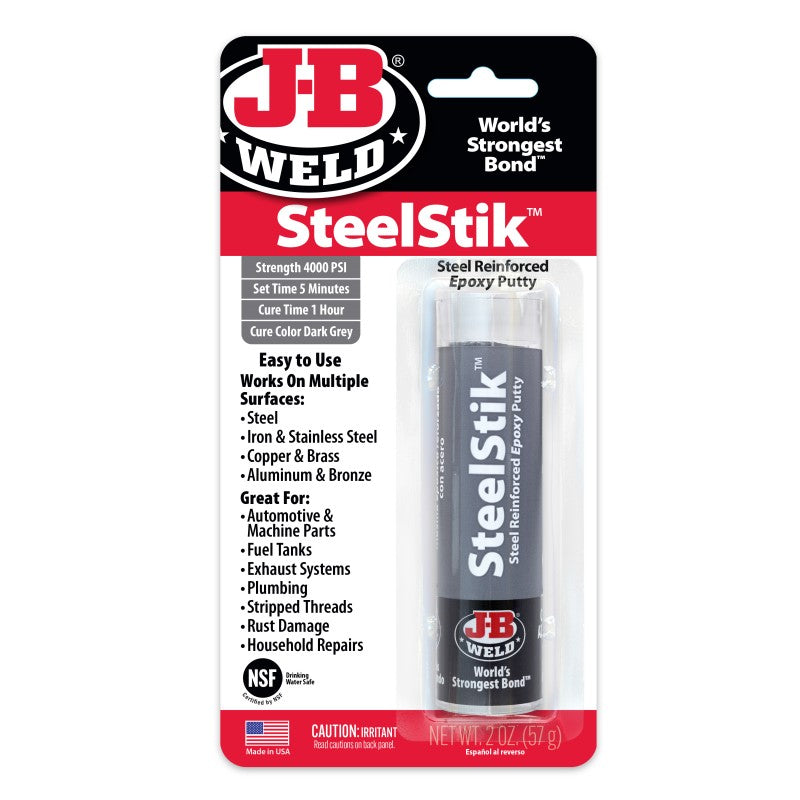 JB Weld Steelstik Steel Reinforced Epoxy Putty Stick 57G