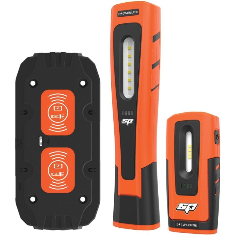 SP TOOLS WORK LIGHT/FLASHLIGHT - SMD LED - WIRELESS CHARGE - TWIN PACK