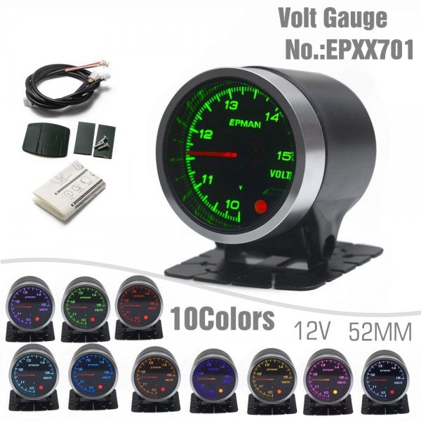 EPMAN 2" 52mm Volt Gauge - 10 Colours