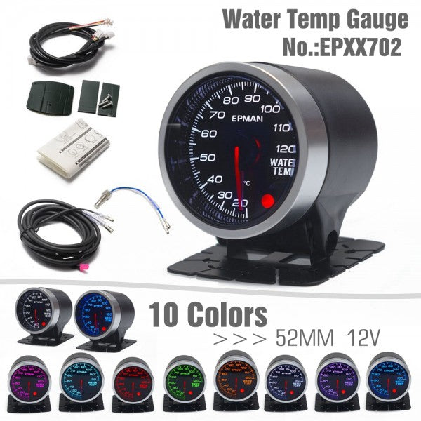 EPMAN 2" 52mm Water Temp Gauge - 10 Colours