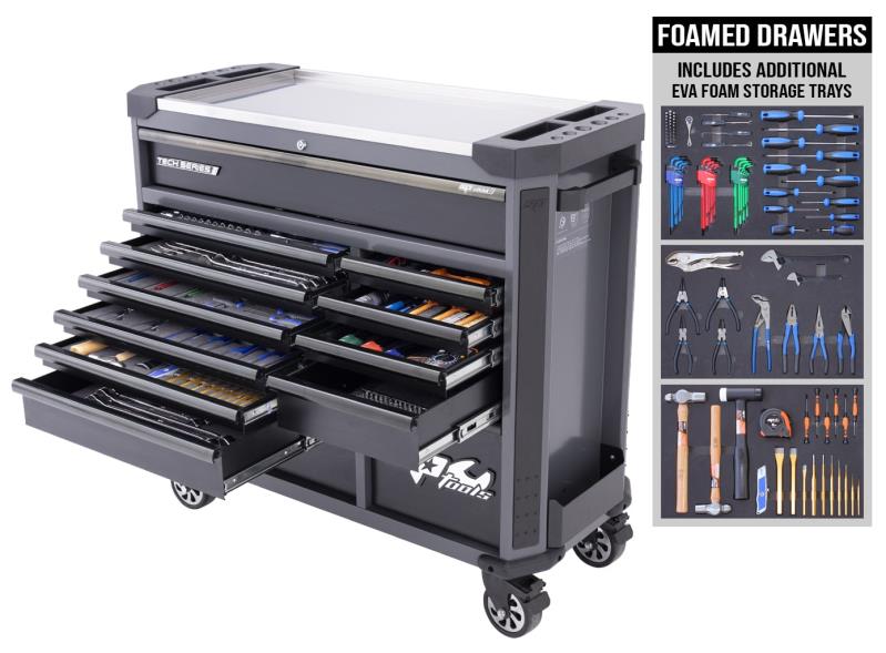 SP Tools Tech Series Roller Cabinet Tool Kit - 369pc - Metric/SAE - Diamond Black - BONUS EVAS
