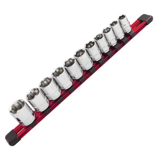 SP TOOLS 1/4"DR 10PC SAE X-TREME GRIP SOCKET RAIL SET