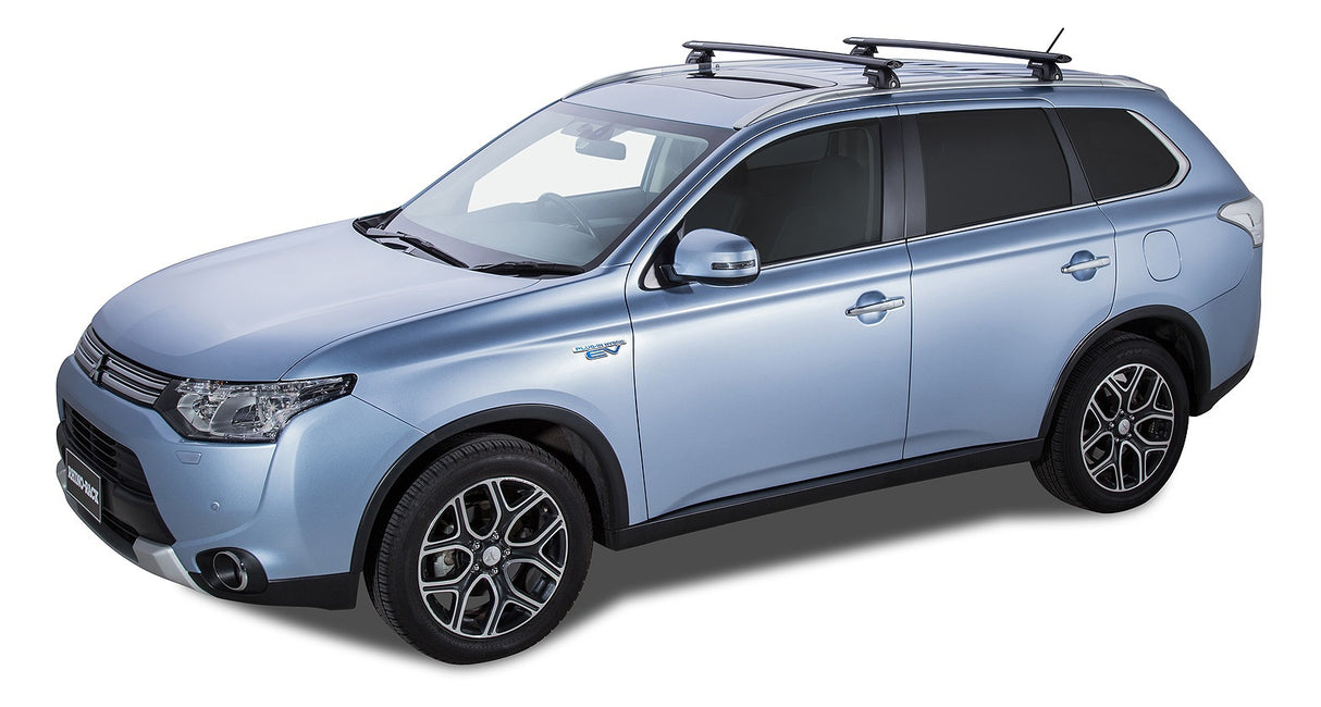 RHINO RACK VORTEX SX BLACK 2 BAR ROOF RACKS - MITSI OUTLANDER 2012-2022