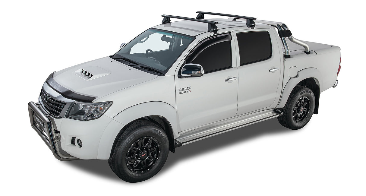 RHINO RACK VORTEX 2500 BLACK 2 BAR ROOF RACKS TOYOTA HILUX 2005-2015