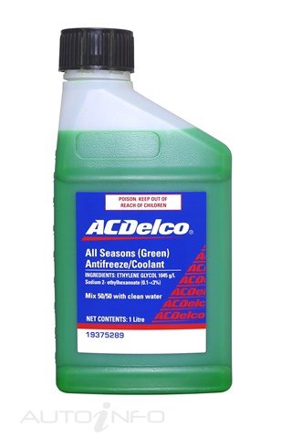 ACDelco All Seasons Engine Coolant / Antifreeze Fluid 1 litre