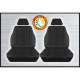 Tradies Black Canvas Front Seat Cover Pair - Hilux SR & SR5