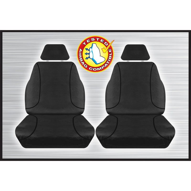 Tradies Black Canvas Front Seat Cover Pair - Everest Ranger & BT50