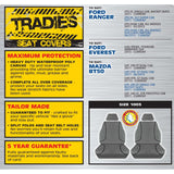 Tradies Grey Canvas Front Seat Cover Pair - Everest Ranger & BT50