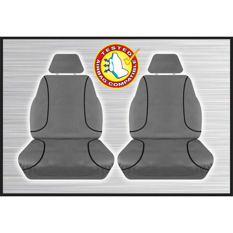 Tradies Grey Canvas Front Seat Cover Pair - Everest Ranger & BT50