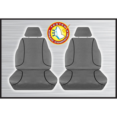 Tradies Grey Canvas Front Seat Cover Pair - Everest Ranger & BT50